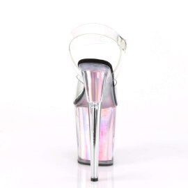 Pleaser Sandalette FLAMINGO-808HGI Transparent Pink Hologram