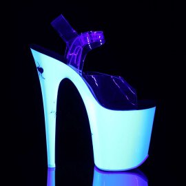Pleaser Sandalette FLAMINGO-808SW Transparent Neon-Weiß