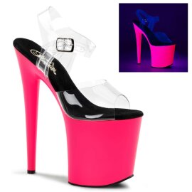 Pleaser Sandalette FLAMINGO-808UV Transparent Neon-Pink