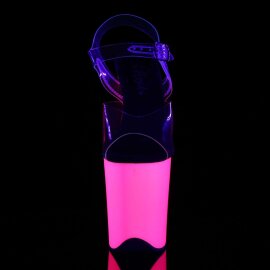 Pleaser Sandalette FLAMINGO-808UV Transparent Neon-Pink