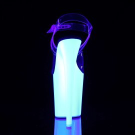 Pleaser Sandalette FLAMINGO-808UV Transparent Neon-Weiß