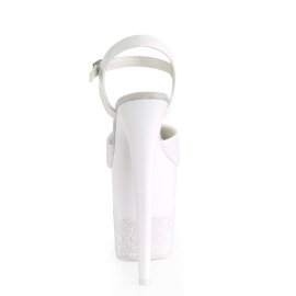 Pleaser Sandalette FLAMINGO-809-2G Weiß Glitter