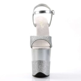Pleaser Sandalette FLAMINGO-809-2G Silber Glitter