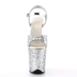 Pleaser Sandalette FLAMINGO-810LG Silber Glitter