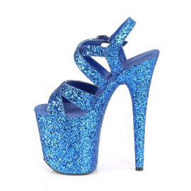 Pleaser Sandalette FLAMINGO-897LG Blau Glitter
