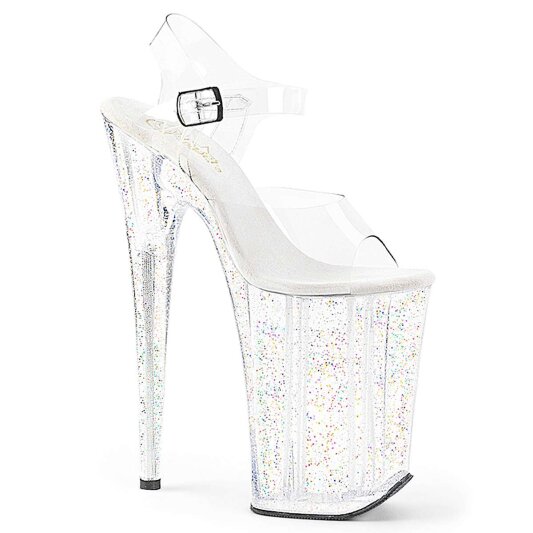 Pleaser Sandalette INFINITY-908MG Transparent Silber