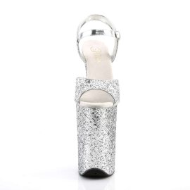 Pleaser Sandalette INFINITY-910LG Silber Glitter