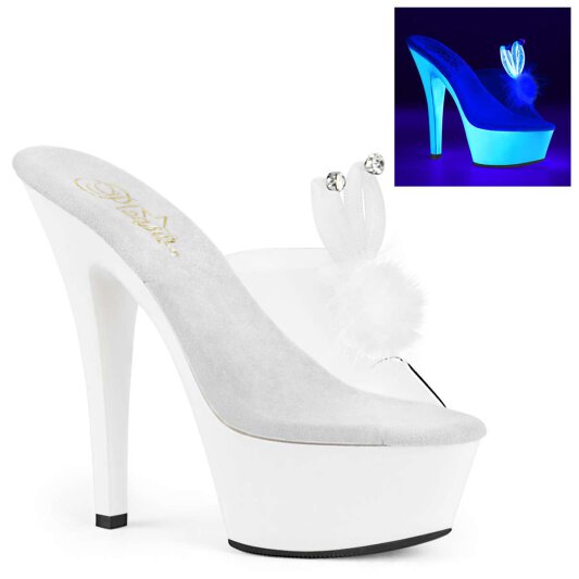 Pleaser KISS-201BUNNY Clear/Neon White