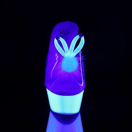 Pleaser KISS-201BUNNY Clear/Neon White