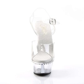 Pleaser Sandalette KISS-208LS Transparent Silber