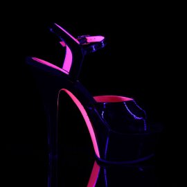 Pleaser Sandalette KISS-209TT Schwarz Neon-Pink
