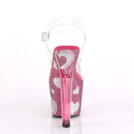 Pleaser Sandalette LOVESICK-708HEART Transparent Pink Strass