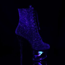 Pleaser Stiefelette MOON-1020MER Schwarz Bunt Multi Glitter