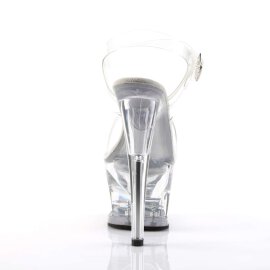 Pleaser Sandalette MOON-708 Transparent Silber