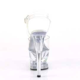 Pleaser Sandalette MOON-708DIA Transparent Silber