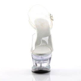 Pleaser Sandalette MOON-708DM Transparent Silber