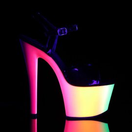 Pleaser Sandali Arcobaleno-309UV Vernice Nero/Neon-Multicolore