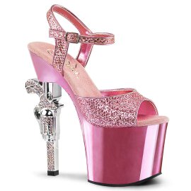 Pleaser Sandalette REVOLVER-709G Pink Multi Glitter