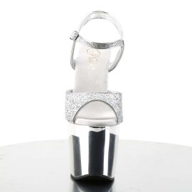 Pleaser Sandalette REVOLVER-709G Silber Multi Glitter Chrom