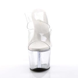 Pleaser Pantolette SKY-302 Transparent Silber