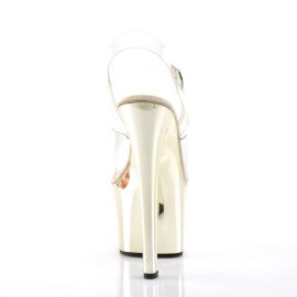 Pleaser Sandalette SKY-308 Transparent Gold Chrom