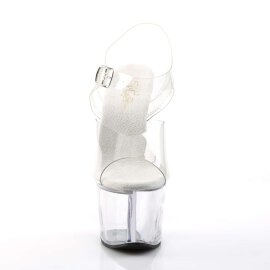 Pleaser Sandalette SKY-308 Transparent Silber