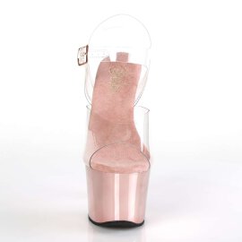 Pleaser Sandalette SKY-308 Transparent Rose-Gold Chrom