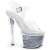 Pleaser Sandalette SKY-308GF Transparent Silber Multi Glitter