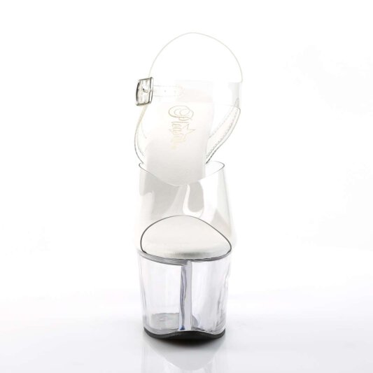 Pleaser Sandalette SKY-308VL Transparent Silber