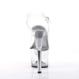 Pleaser Sandalette SKY-308VL Transparent Silber