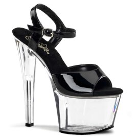 Pleaser SKY-309 Black Patent/Clear