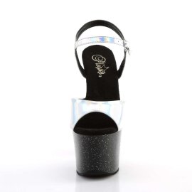 Pleaser Sandalette SKY-309HG Silber Hologram Schwarz