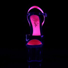 Pleaser SKY-309TT Black Patent/Black-Neon Hot Pink