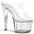 Pleaser Pantolette STARDUST-702 Transparent Silber