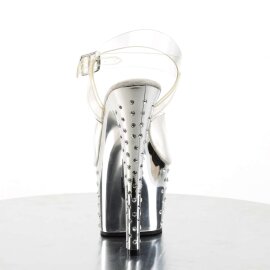 Pleaser Sandalette STARDUST-708 Transparent Silber Chrom