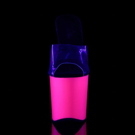Pleaser Pantolette TABOO-701UV Transparent Neon-Pink