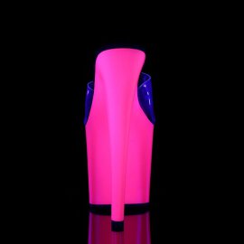 Pleaser Pantolette TABOO-701UV Transparent Neon-Pink