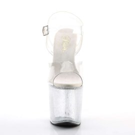 Pleaser Sandalette TABOO-708MG Transparent Silber