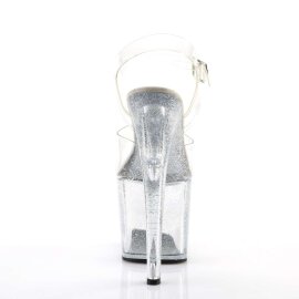 Pleaser Sandalette TABOO-708MG Transparent Silber