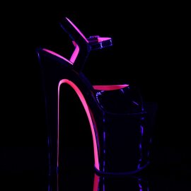 Pleaser Sandalette XTREME-809TT Schwarz Neon-Pink