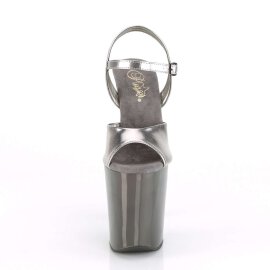 Pleaser Sandalette XTREME-809TTG Schwarz-Silber Metallic Multi Glitter