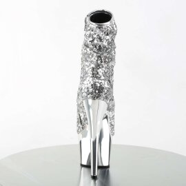 Pleaser Stiefelette ADORE-1008SQ Silber Multi Strass Chrom EU-35 / US-5