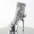 Pleaser Stiefelette ADORE-1008SQ Silber Multi Strass Chrom EU-35 / US-5