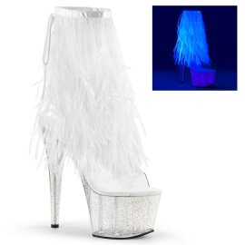 Pleaser Stiefelette ADORE-1017MFF Transparent Weiß...