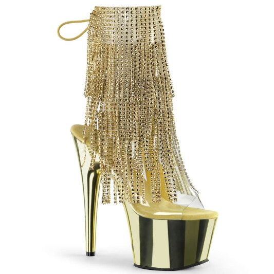 Pleaser Stiefelette ADORE-1017RSF Gold Chrom Transparent EU-40 / US-10