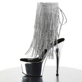 Pleaser Stiefelette ADORE-1017RSF Transparent Silber Chrom EU-35 / US-5