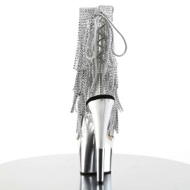 Pleaser Stiefelette ADORE-1017RSF Transparent Silber Chrom EU-35 / US-5