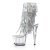 Pleaser Stiefelette ADORE-1017SQF Transparent Silber EU-40 / US-10