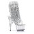 Pleaser Stiefelette ADORE-1017SQF Transparent Silber EU-40 / US-10