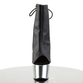 Pleaser Stiefelette ADORE-1018 Schwarz Silber Chrom EU-40...